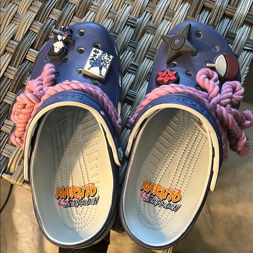 CROCS Naruto Sasuke Purple and Pink Slip-On Loafers